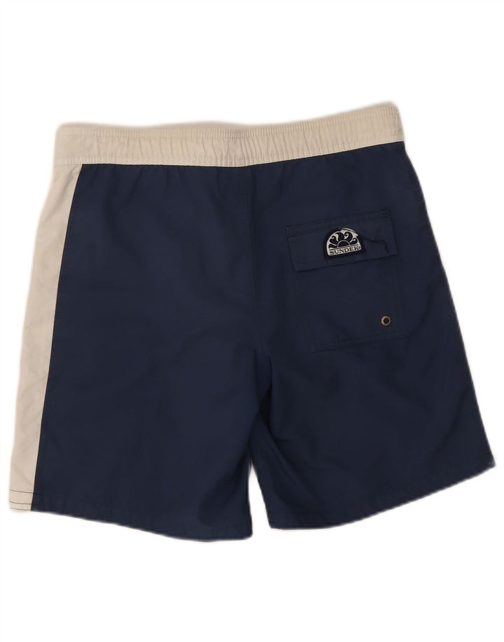 Sundek Herre grafiske svømmeshorts Small Navy Blue Colourblock Polyester