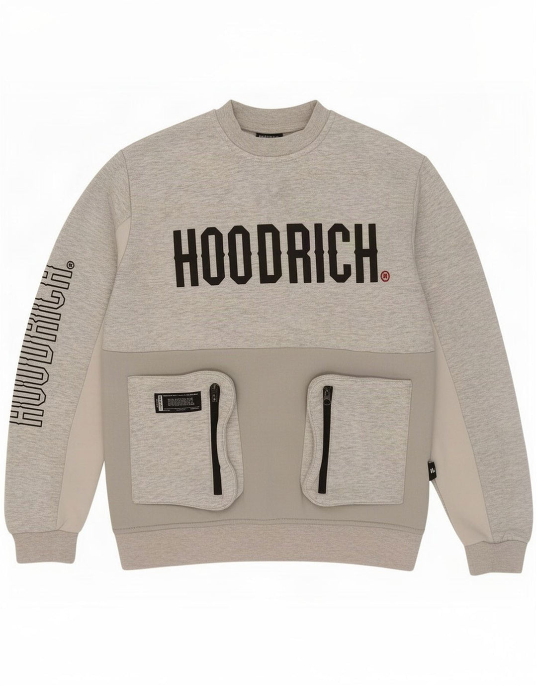 Hoodrich grafisk sweatshirt til mænd, lille grå flækket polyester