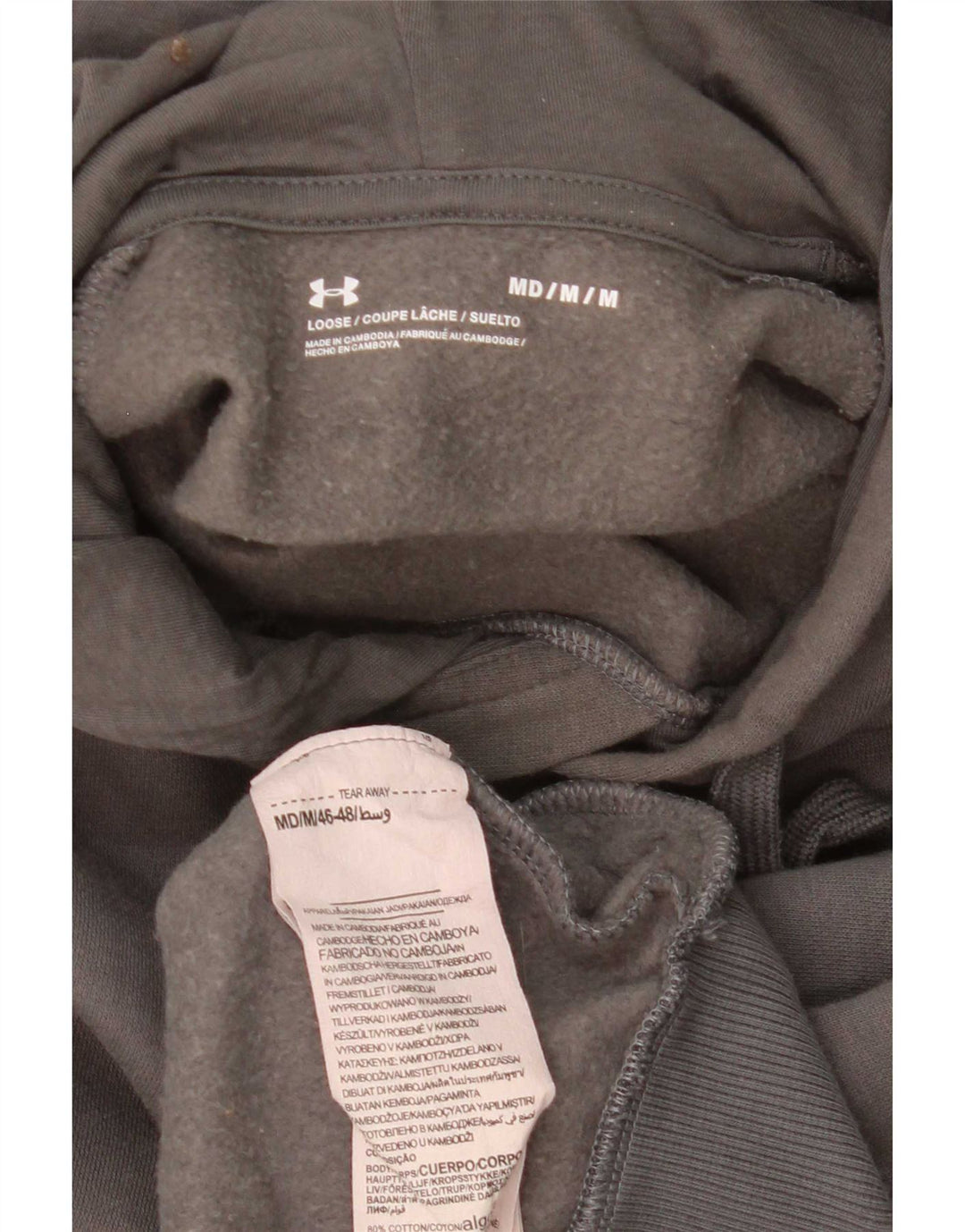 Under Armour Herre Loose Fit Hoodie Jumper Medium Grå Bomuld
