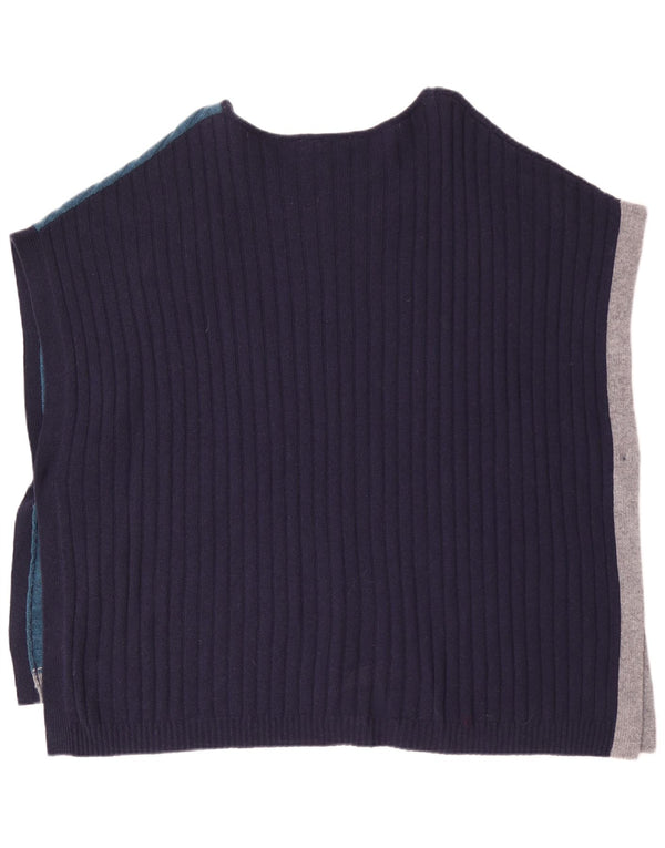 White Stuff Womens Poncho Jumper UK 16 Large Navy Blue Colourblock