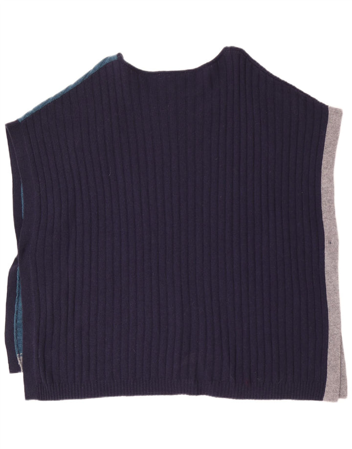 White Stuff Womens Poncho Jumper UK 16 Large Navy Blue Colourblock