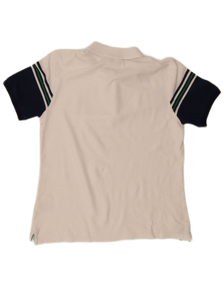 FILA Mens Polo Shirt Medium White Colourblock Cotton