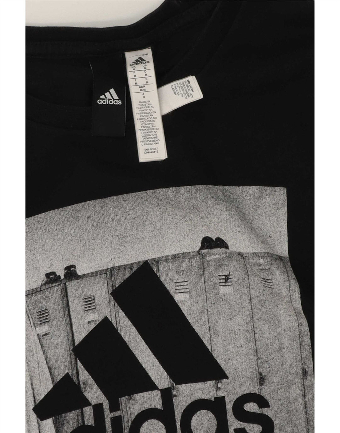 Adidas Herre grafisk T-shirt Top Medium Sort Bomuld