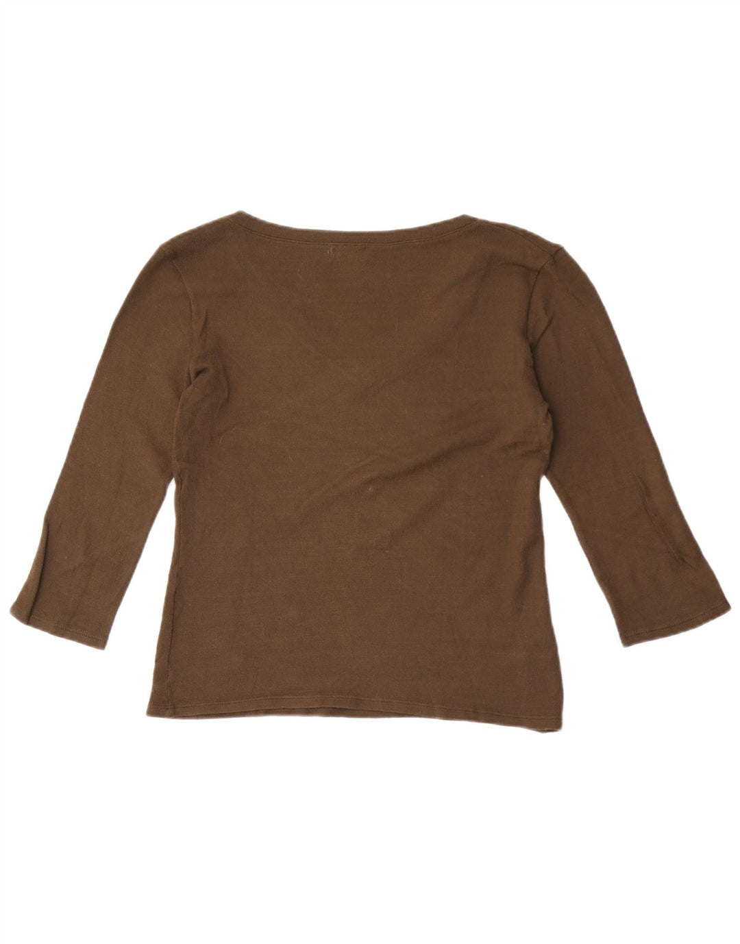 Zara Womens Crop Top 3/4 ærme UK 14 Large Khaki Viscose