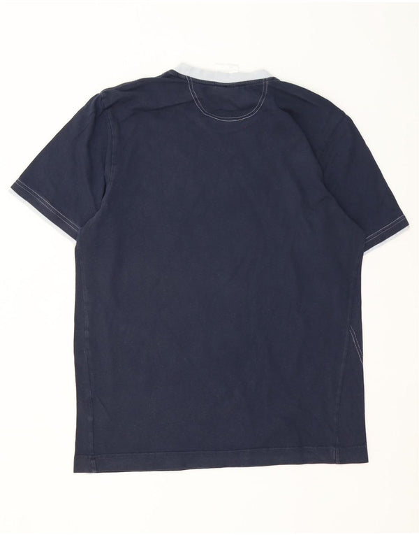 Adidas Herre grafisk T-shirt Top Medium Marineblå Bomuld