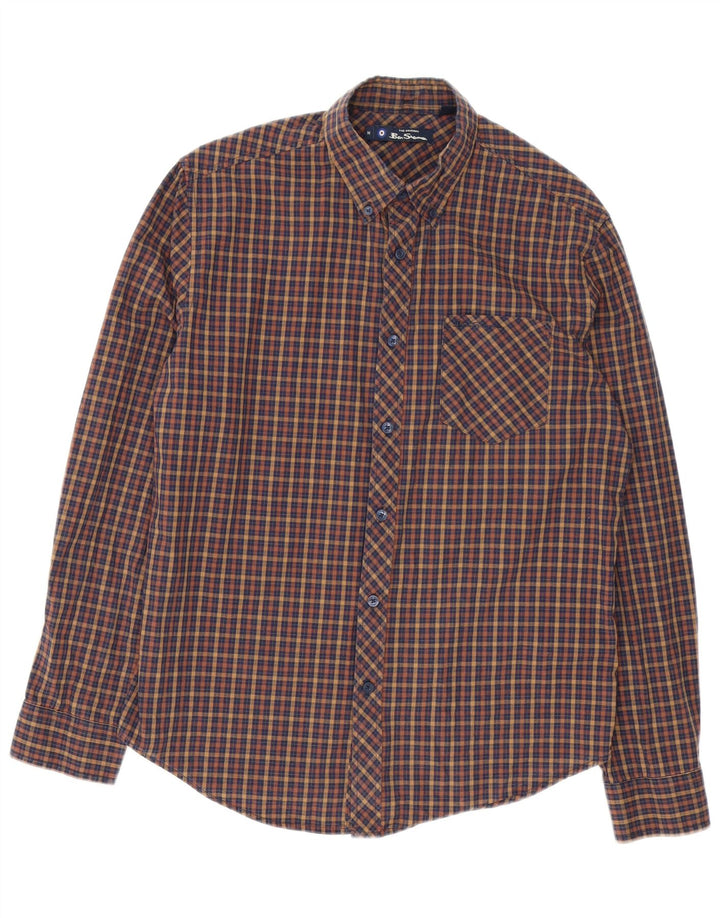 BEN SHERMAN Herreskjorte Medium brun ternet bomuld