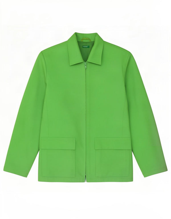 Benetton Dame Blazer Jacket IT 44 Medium Green Polyester