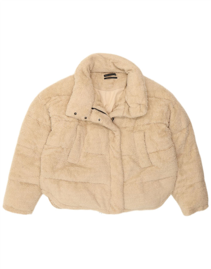 Urban Outfitters Dame Oversized polstret fleecejakke UK 14 Medium Beige