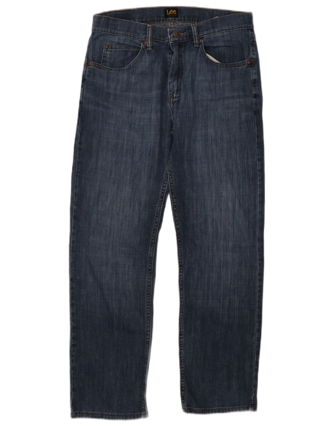 Lee Straight Jeans til mænd W32 L30 Marineblå bomuld