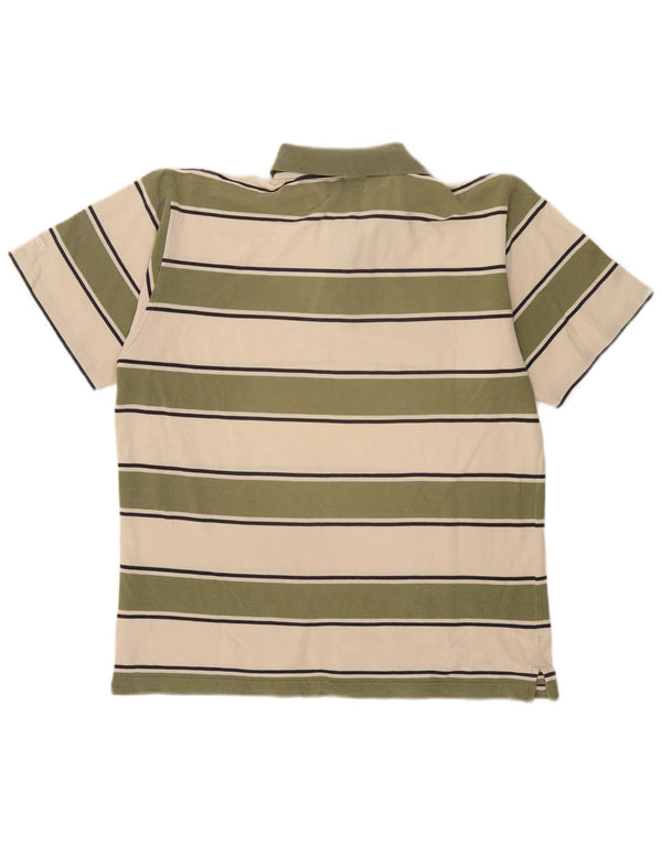 Asics Poloshirt til mænd Medium Khaki stribet bomuld