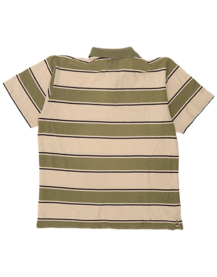 Asics Poloshirt til mænd Medium Khaki stribet bomuld