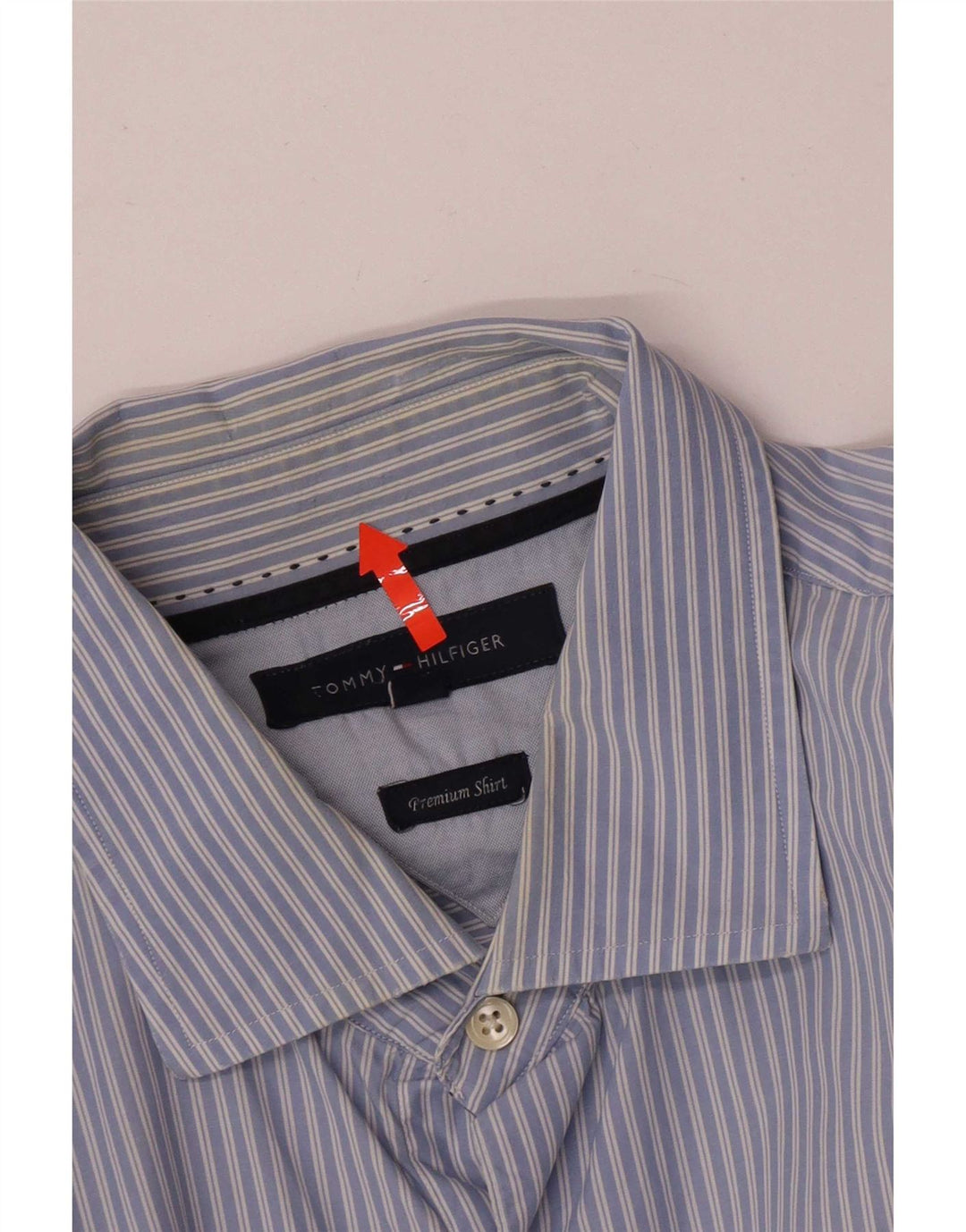 Tommy Hilfiger Herre Regular Fit skjorte XL blå stribet bomuld