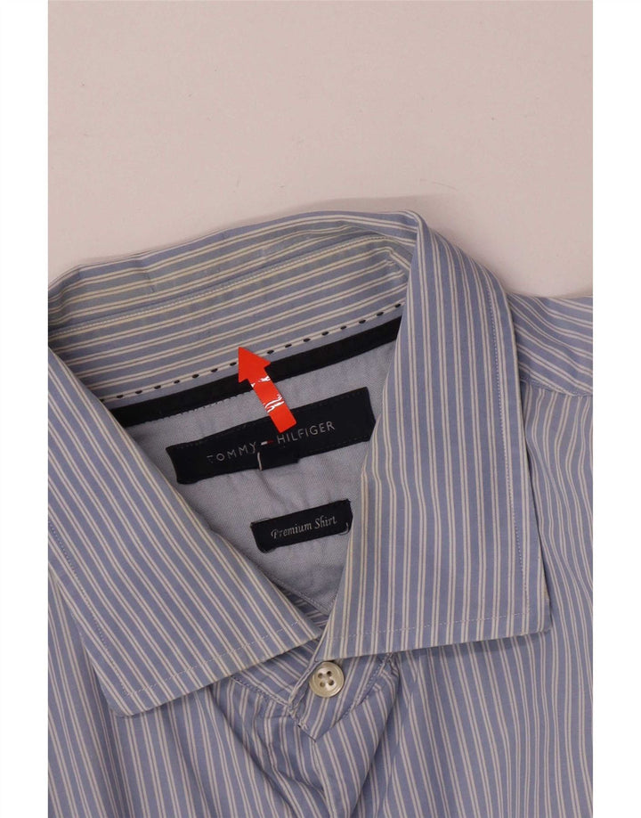 Tommy Hilfiger Herre Regular Fit skjorte XL blå stribet bomuld