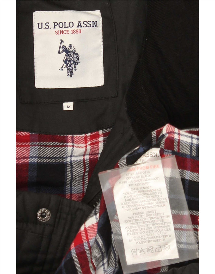 U.S. Polo Assn. Herre quiltet jakke UK 38 Medium Sort Bomuld