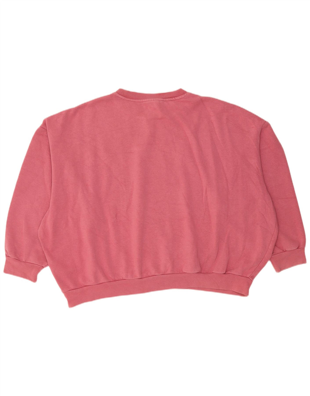ADIDAS Dame Oversized Sweatshirt Jumper UK 12 Medium Pink Bomuld