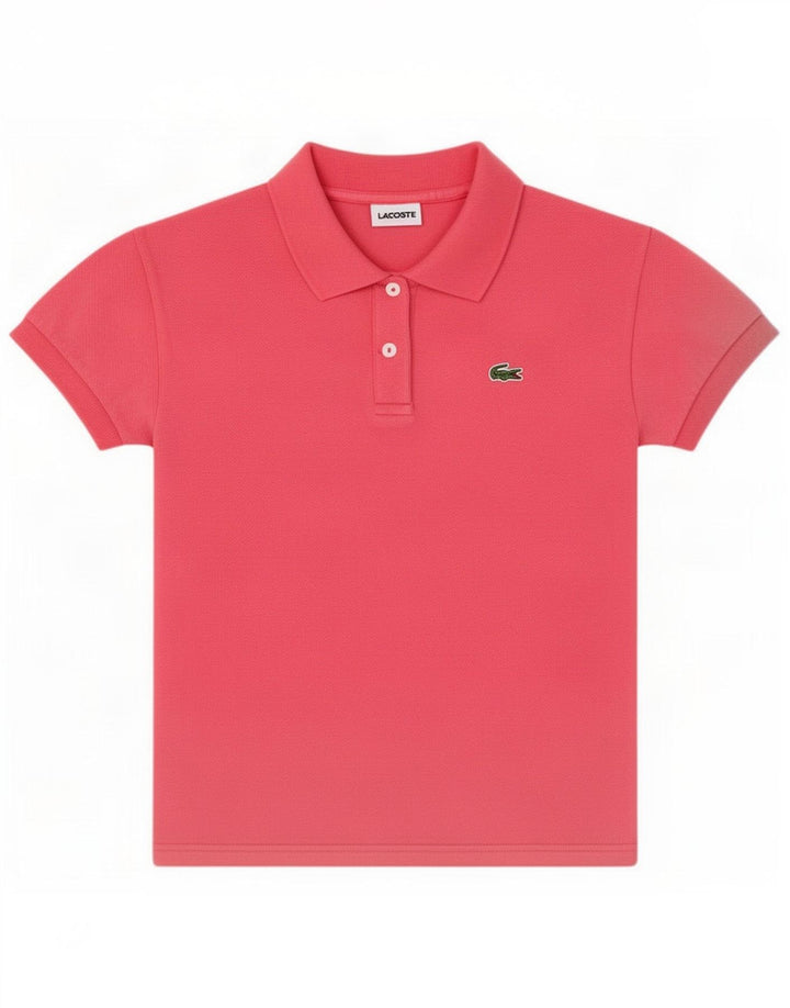 Lacoste Dame Polo Shirt Størrelse 40 Medium Pink Bomuld