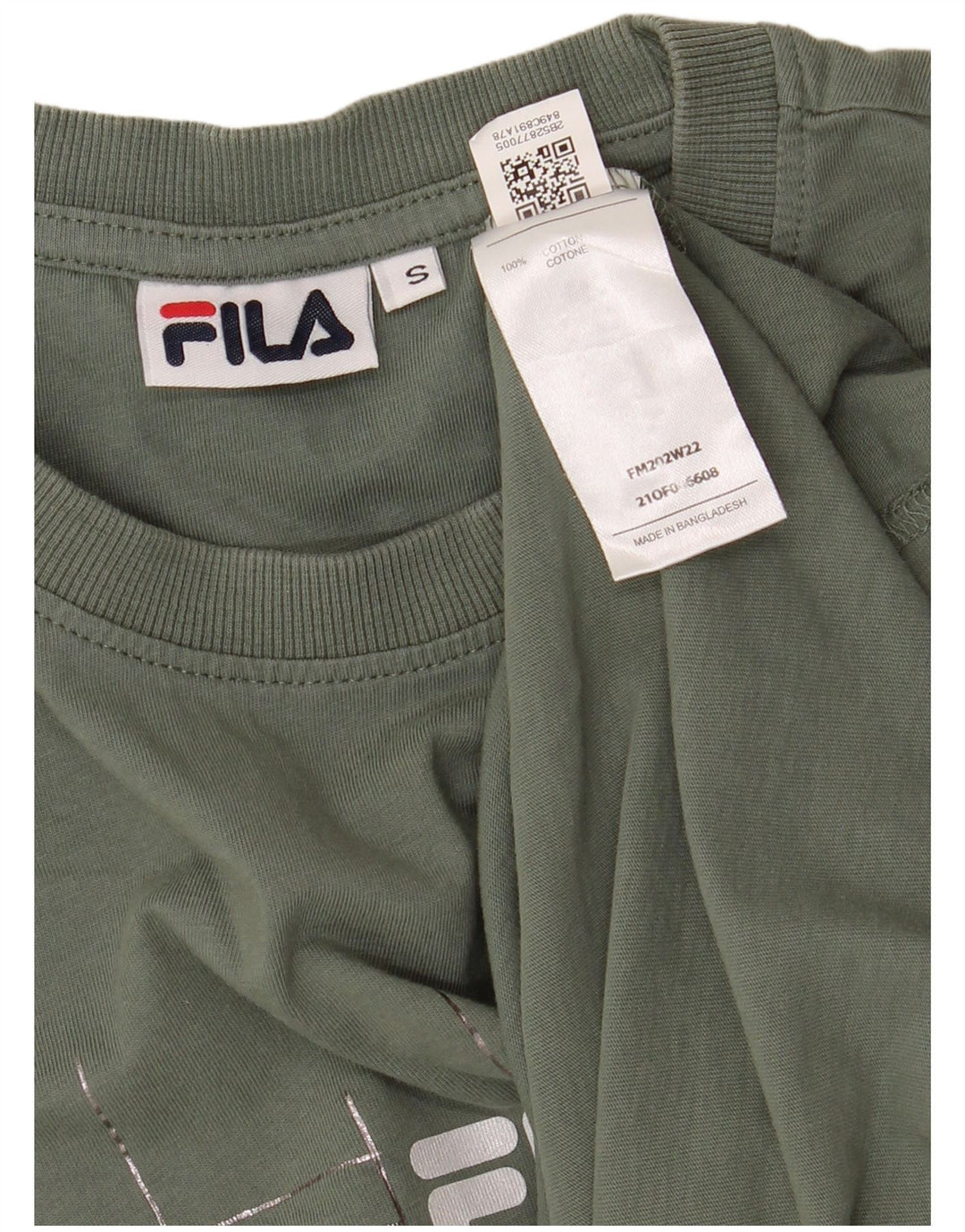 FILA Herre Grafisk T-Shirt Top Lille Khaki Bomuld