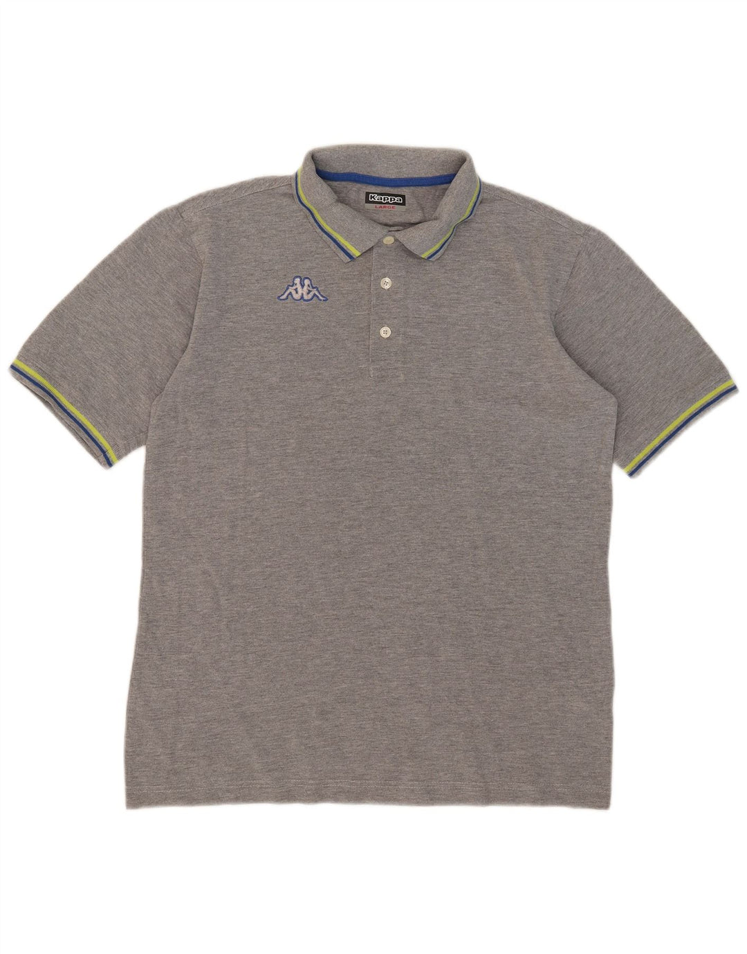 Kappa herre poloshirt stor grå stribet bomuld