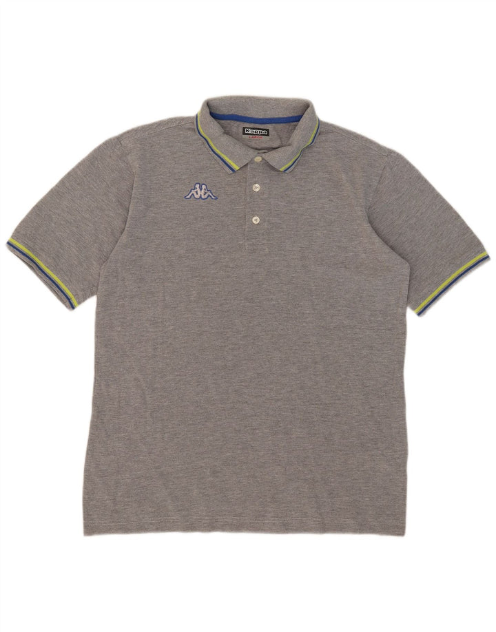 Kappa herre poloshirt stor grå stribet bomuld