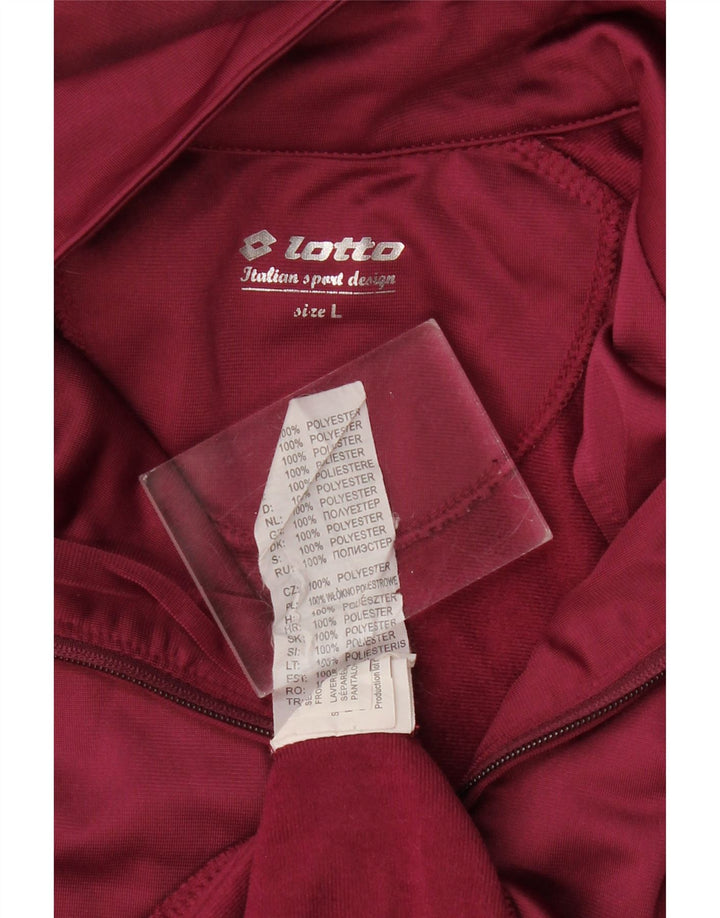 LOTTO Dame træningsdragt Top jakke UK 16 Large Burgundy Polyester