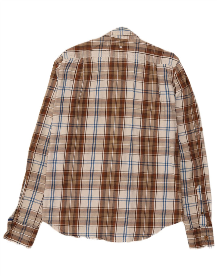 Superdry Flanellskjorte til mænd Stor beige ternet bomuld