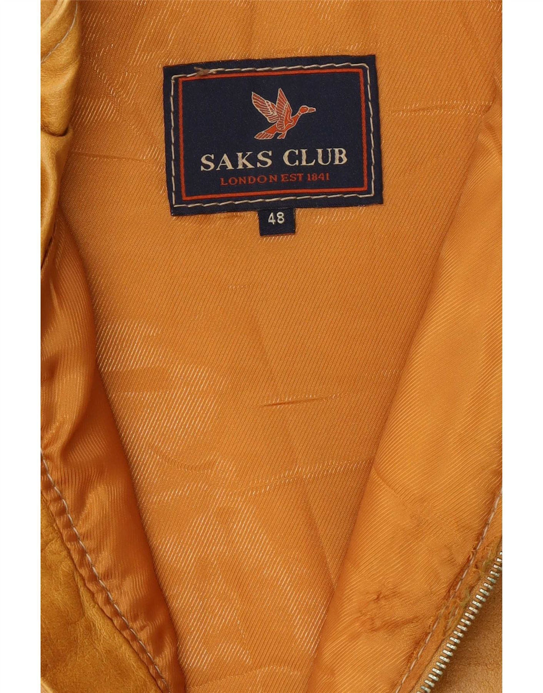 Saks Club Herre Polstret Læder Gilet IT 48 Medium Beige