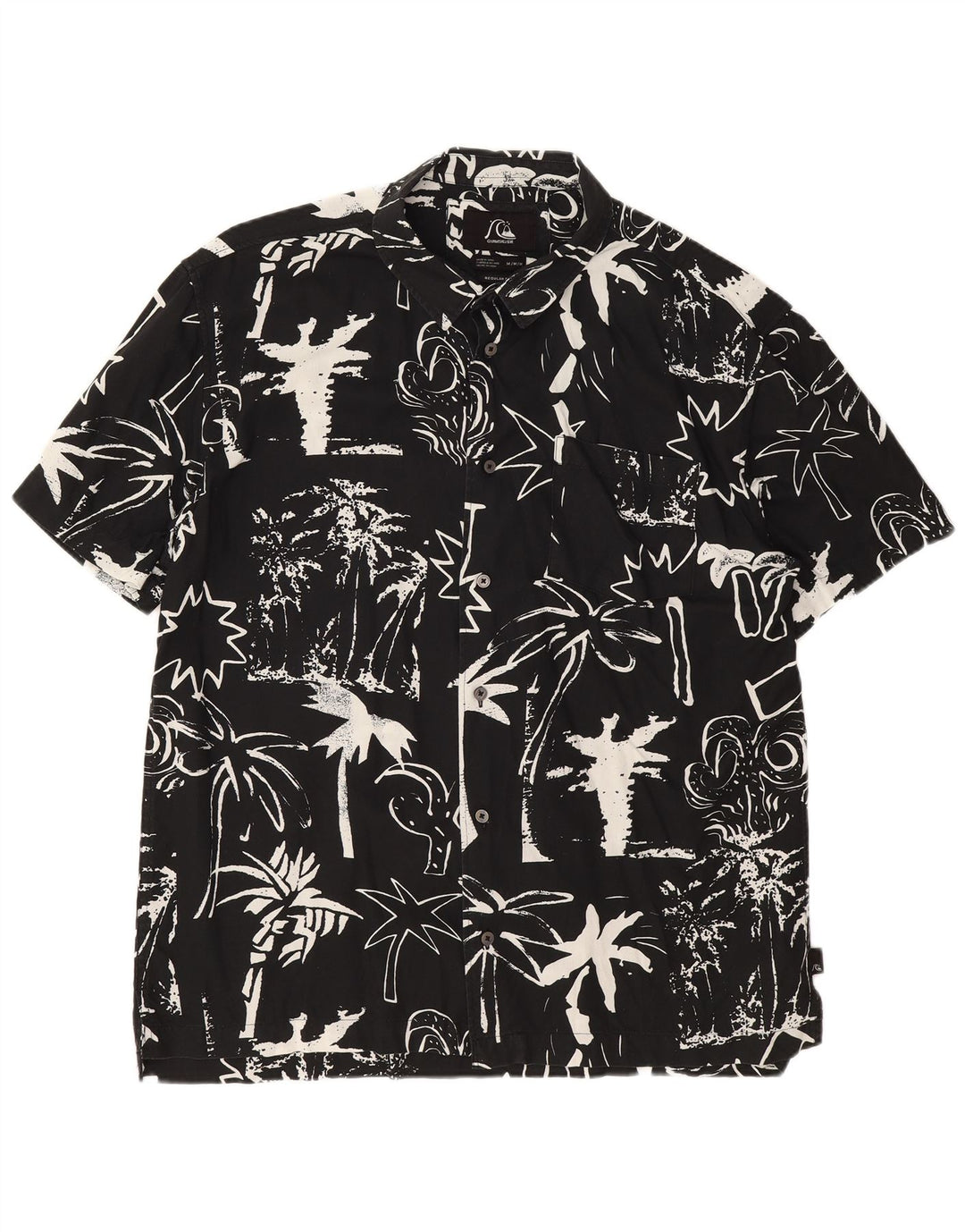 Quiksilver Herre kortærmet Regular Fit skjorte Medium Black Floral Hawaiian