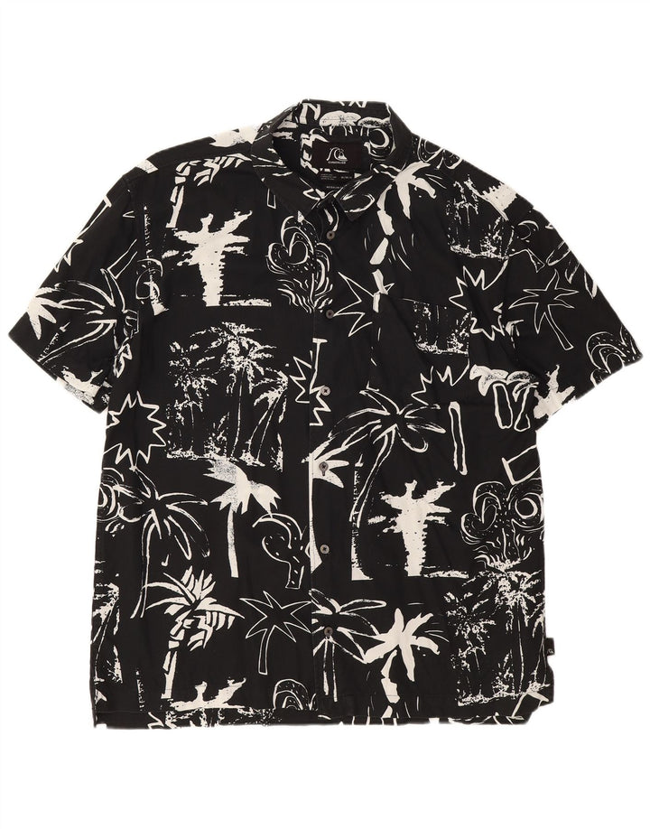 Quiksilver Herre kortærmet Regular Fit skjorte Medium Black Floral Hawaiian