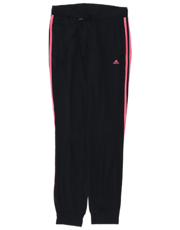 ADIDAS Dame Climalite træningsdragt Bukser Joggers UK 4/6 XS sort bomuld