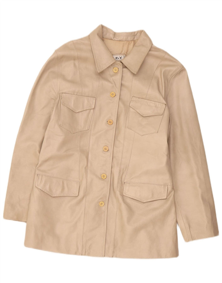 Vintage dame læderjakke IT 46 Large Beige