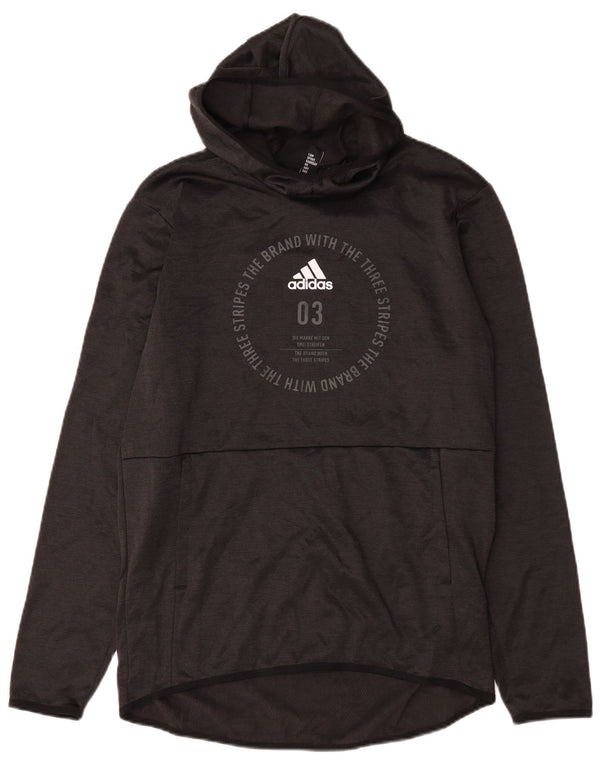 Adidas Herre Climawarm Graphic Hoodie Jumper Medium Sort Polyester