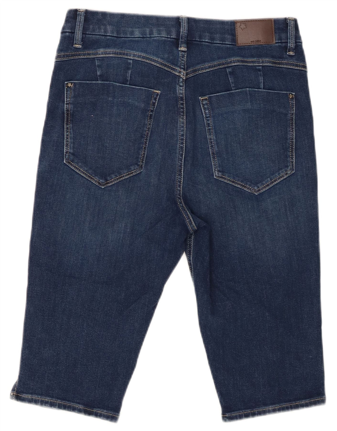 Marks & Spencer Dame denim Shorts UK 12 Medium W32 Blue Cotton