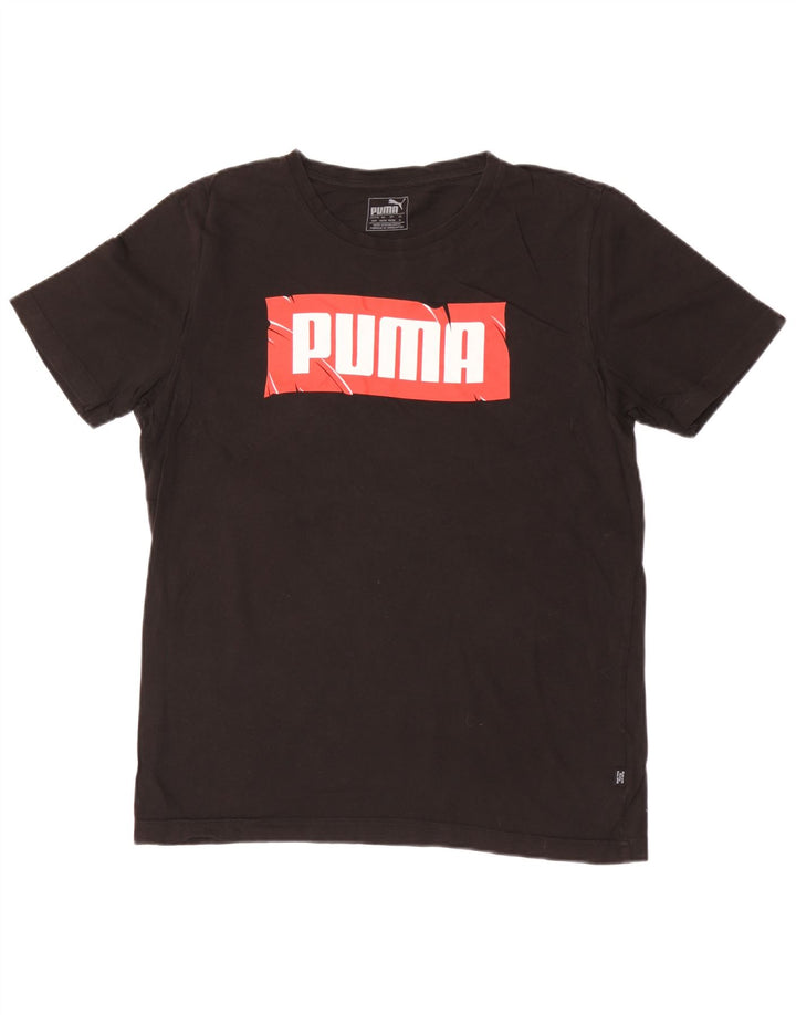 Puma Herre Grafisk T-Shirt Top Medium Sort Bomuld