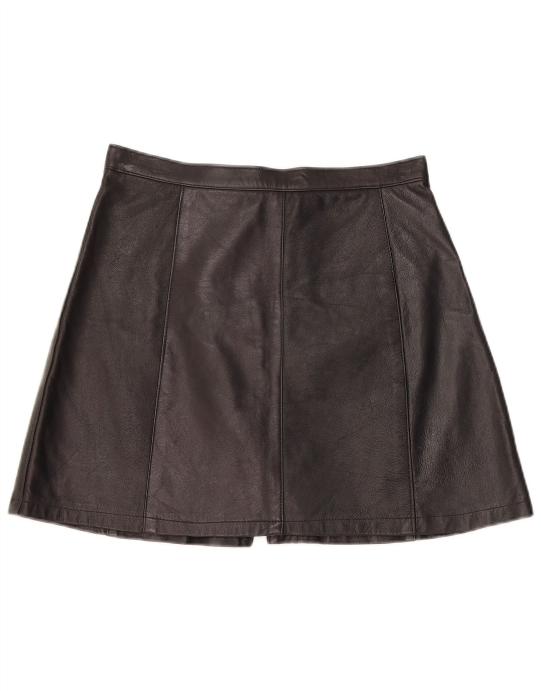 Vintage dame mini læder nederdel W28 Medium Sort