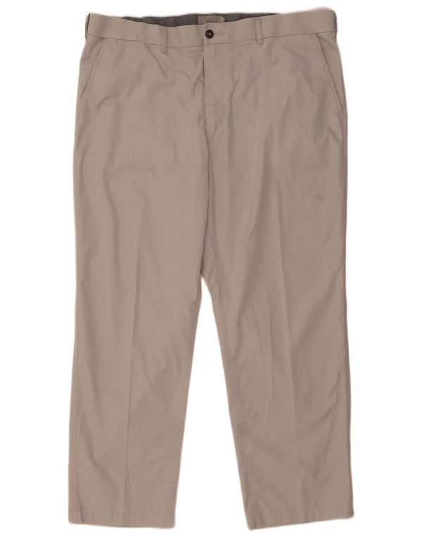 Marks & Spencer Straight Chino-bukser til mænd W40 L29 Grå bomuld