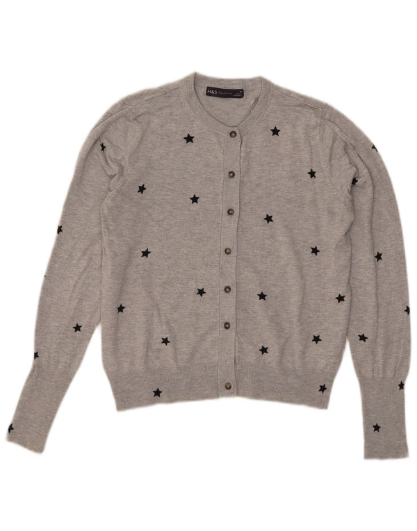 Marks & Spencer Dame Crop Cardigan Sweater UK 10 Small Grey