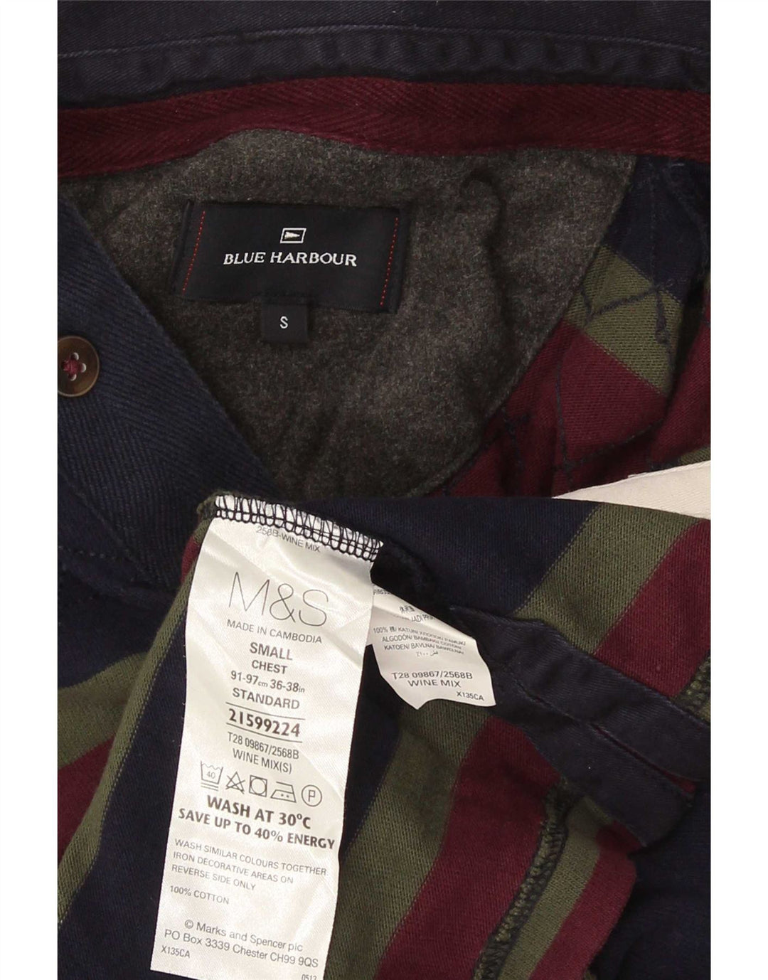 Marks & Spencer Herre Blue Harbor Rugby Polo Shirt Lille Flerfarvet