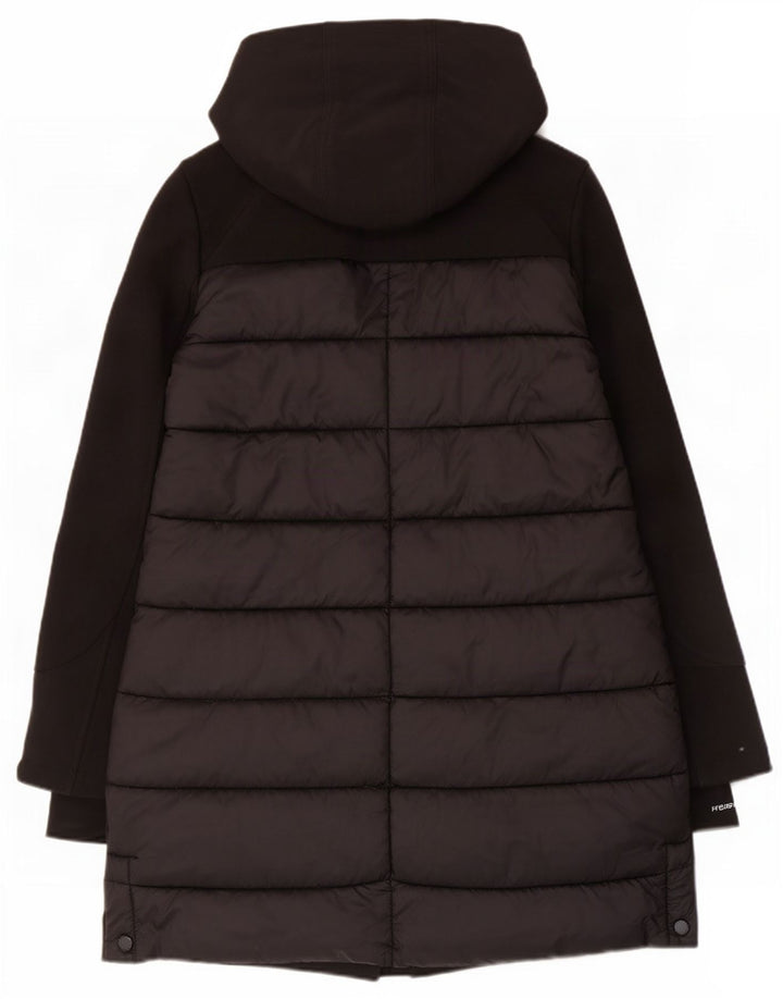French Connection Dame Hooded Windbreaker Coat UK 16 Large Black