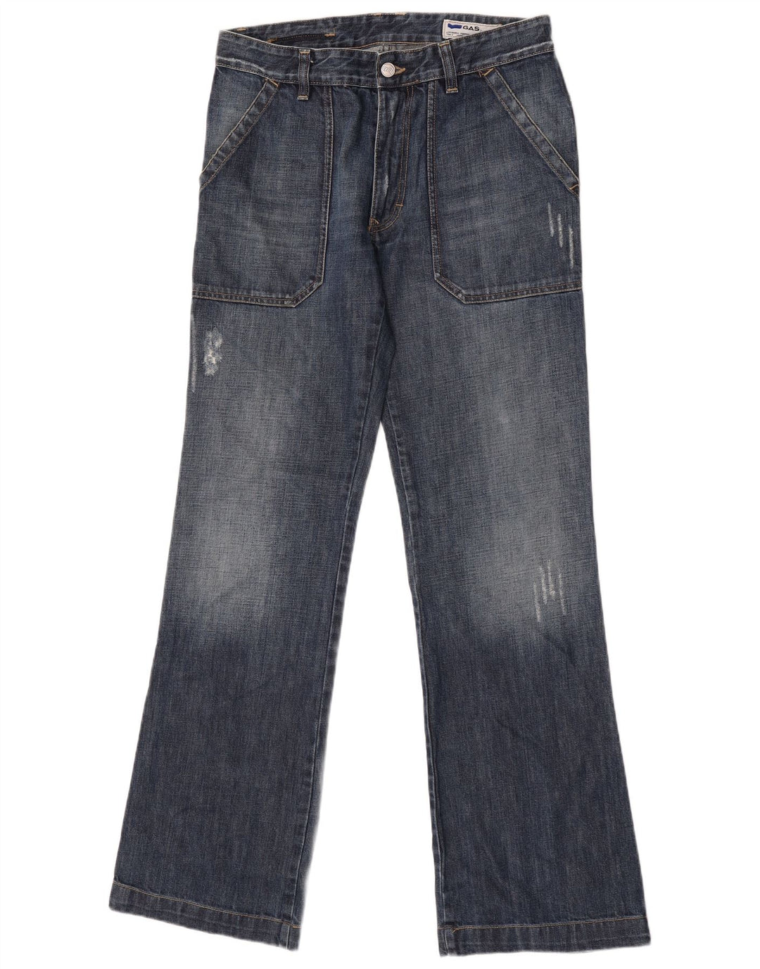 GAS Herre Distressed Bootcut Jeans W32 L34 Blå