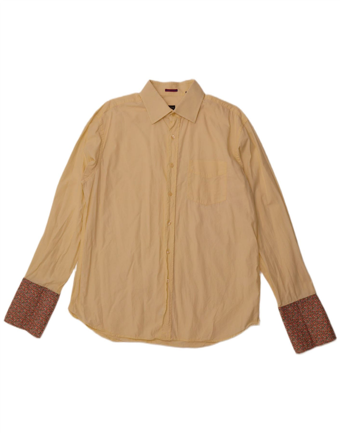 PAUL SMITH Herreskjorte Str. 17 1/2 44 XL Gul Bomuld