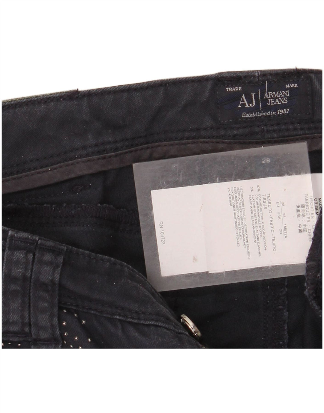 ARMANI Dame Skinny Jeans W28 L30 Marineblå Bomuld