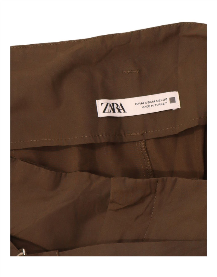 Zara Dame Pegged Cargo Bukser Medium W28 L26 Khaki Polyester