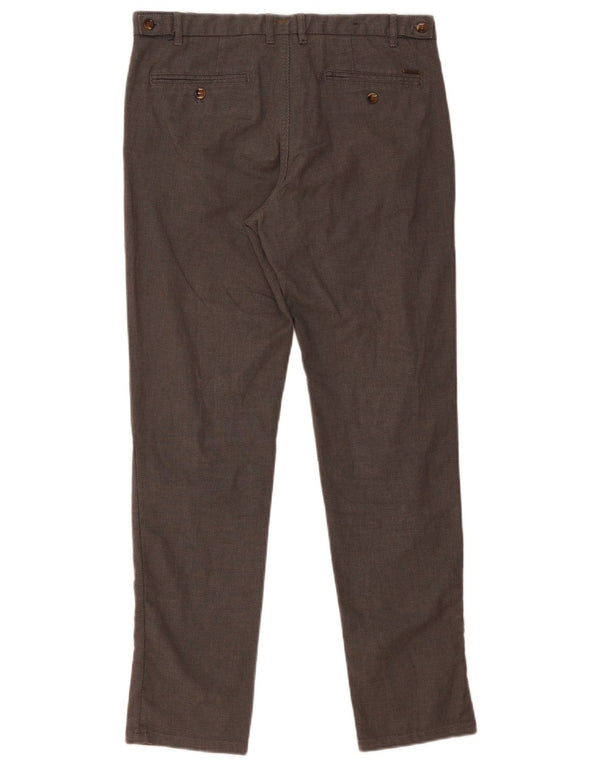 ZARA Herre Slim Suit Bukser EU 42 Large W32 L31 Grå Bomuld