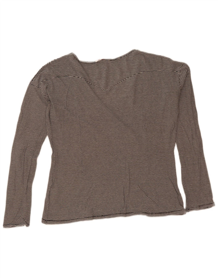 Levi's Dame Top Langærmet UK 14 Medium Sort Stribet Bomuld