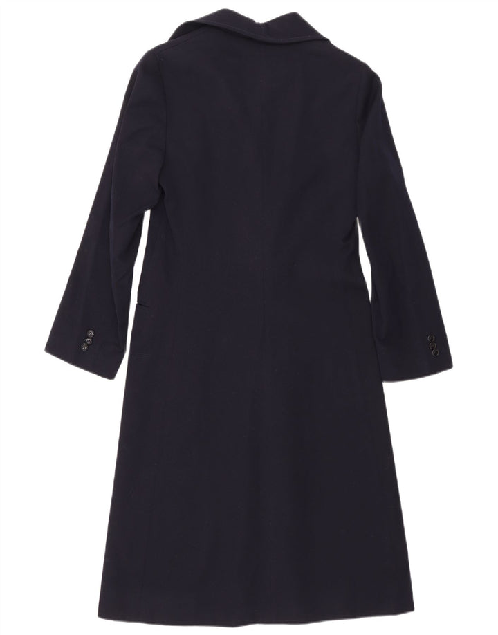 Vintage Dame Åben Overfrakke UK 8 Small Navy Blue