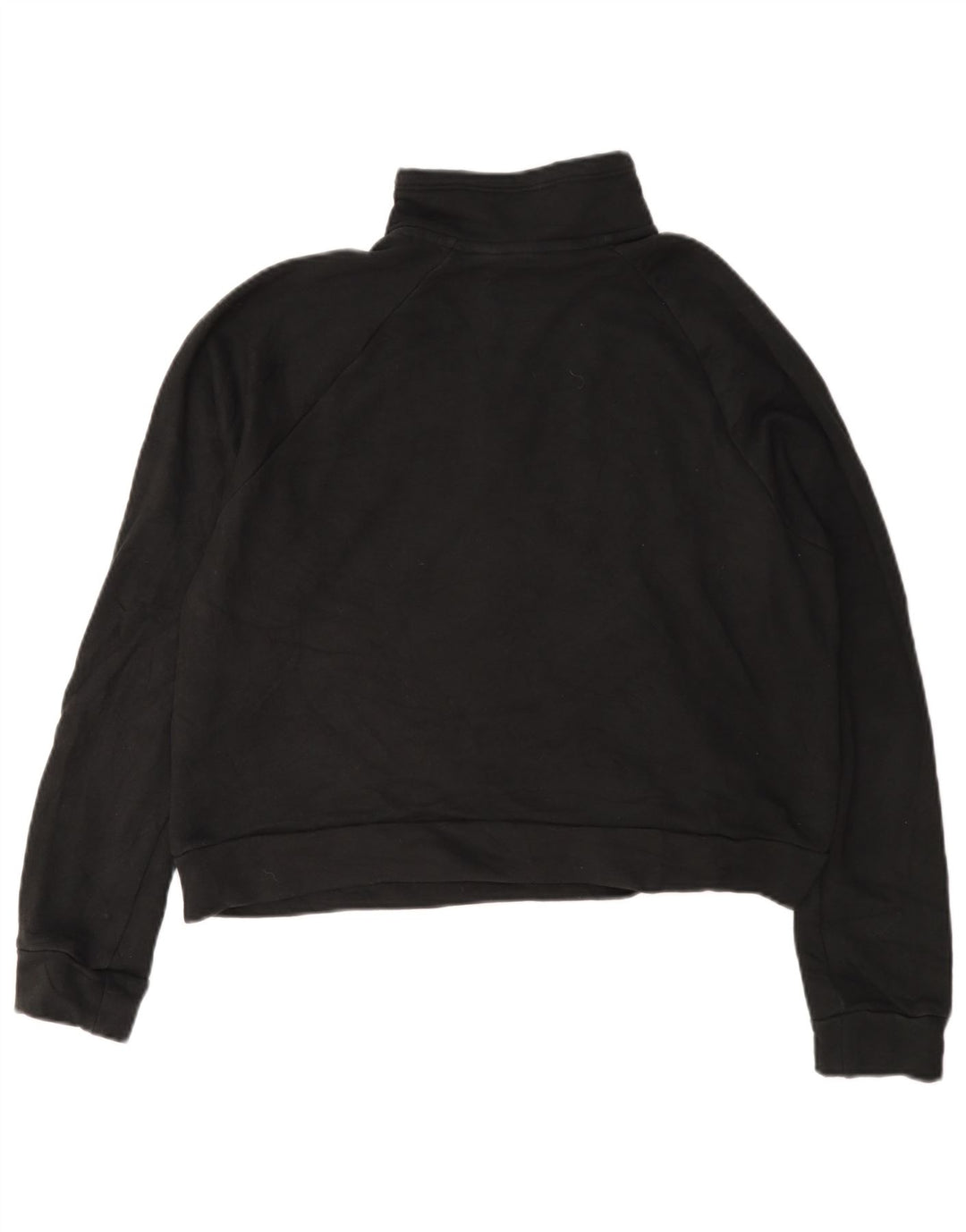 Puma Dame Crop Grafisk Zip Neck Sweatshirt Jumper UK 14 Medium Black