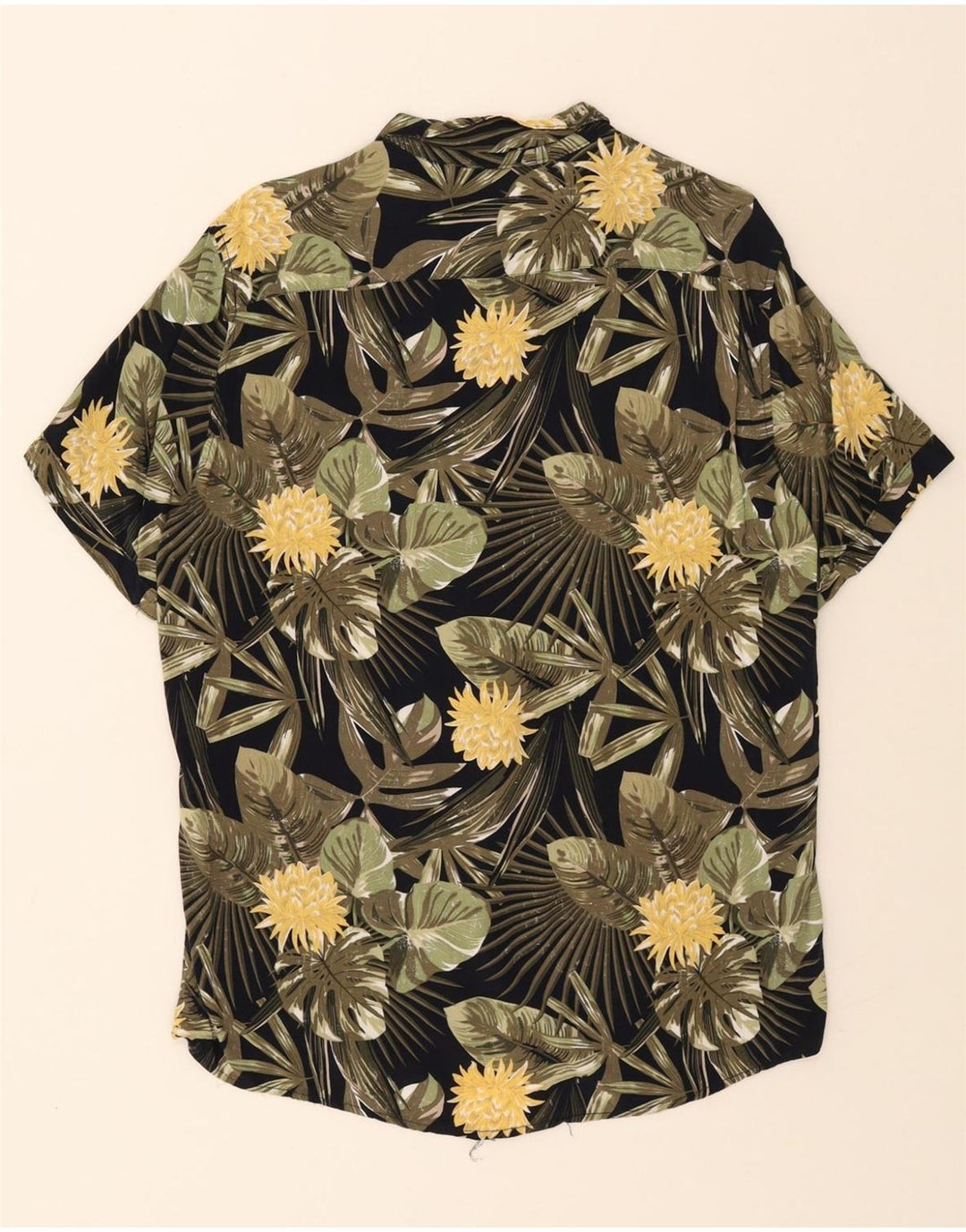 JEAN PASCALE Mens Short Sleeve Shirt Large Black Floral Vintage Jean Pascale and Second-Hand Jean Pascale from Messina Hembry 