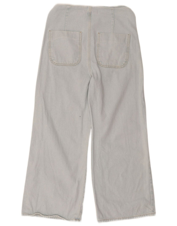 Zara Dame Jeans med høj talje og brede ben EU 36 XS W26 L25 Blå