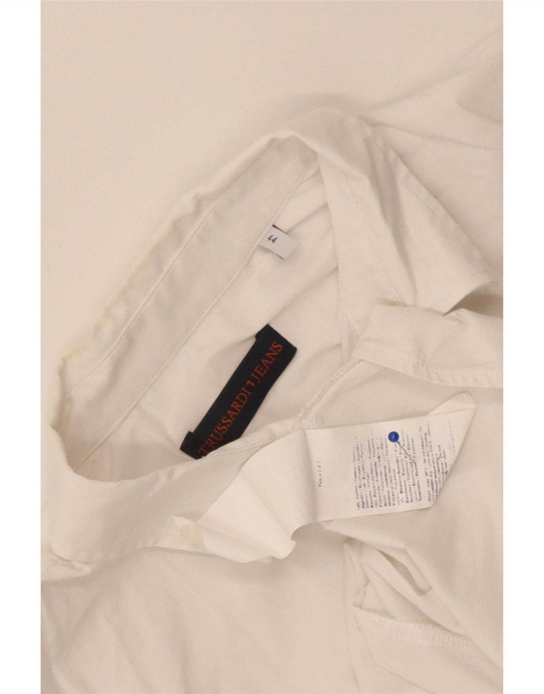 Trussardi Jeans Dameskjorte IT 44 Medium Hvid Bomuld