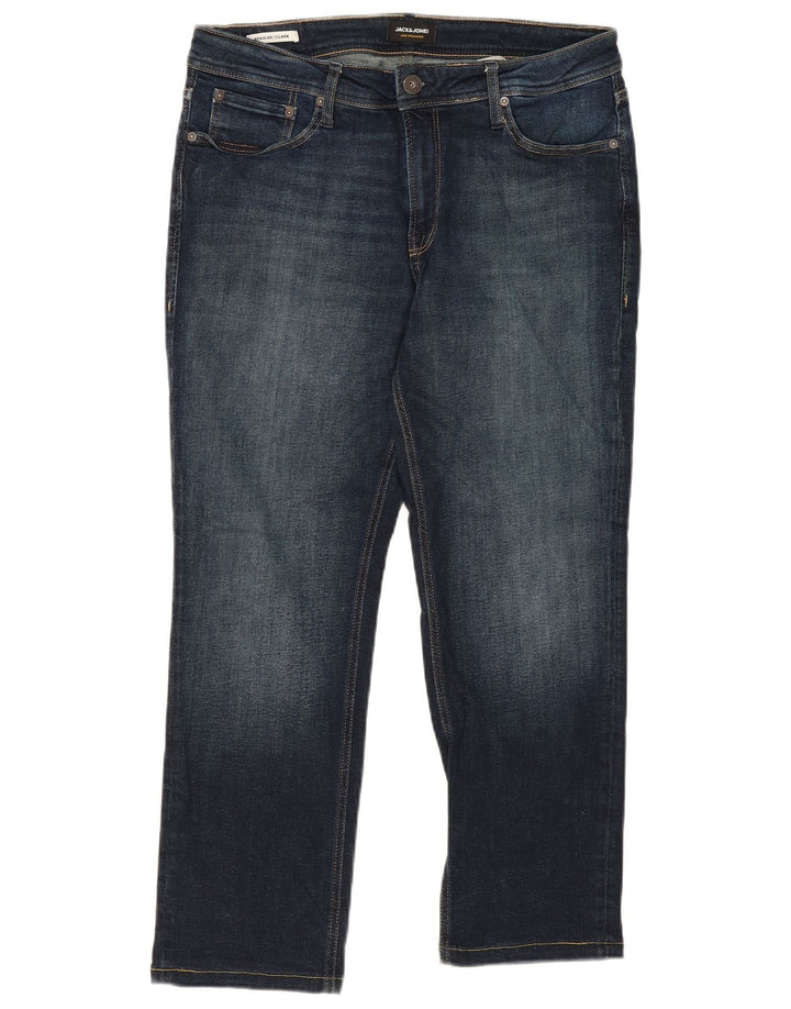 JACK & JONES Herre Clark Regular Fit Straight Jeans W34 L27 Blå Bomuld